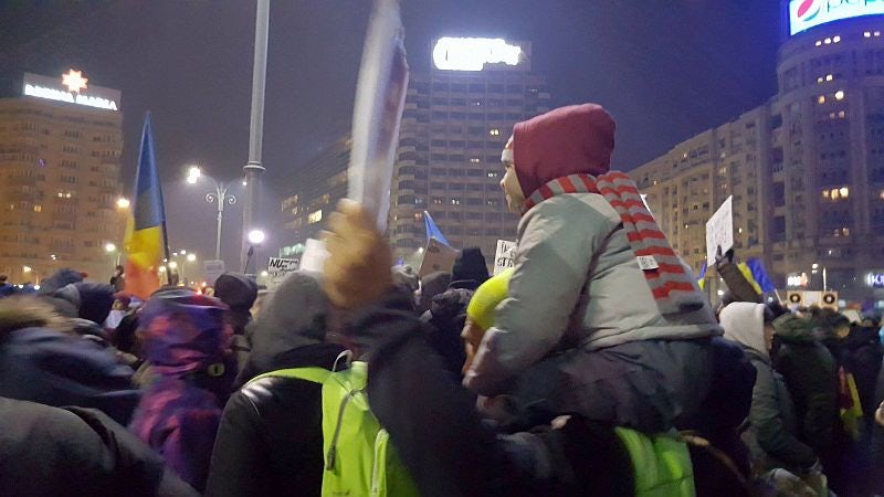 Protests have continued each night since the act, which will enter into force on February 11, was passed.